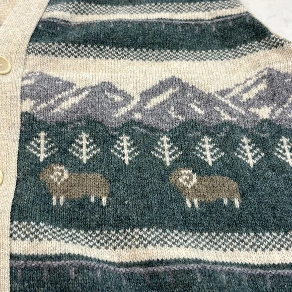 Colonial Concepts New Zealand Heritage Wool XL Sweater Button Vest Graphic Knit‎ - Picture 4 of 7